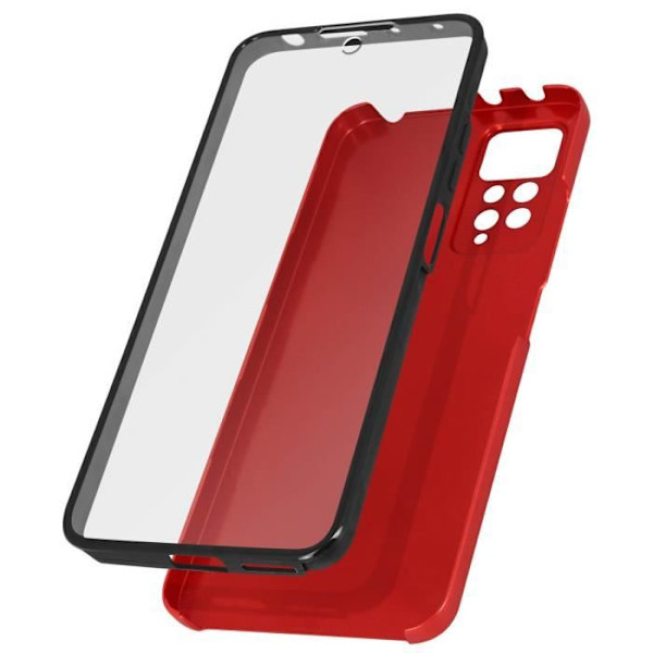 Helkåpa - Xiaomi - Redmi Note 11 Pro - Hård Bakside - Mjuk Framsida - 360° Skydd Röd