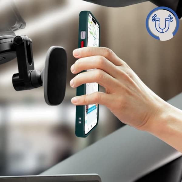 Coque iPhone 14 Pro - Bi-material - Metallring - Videostöd - Grön - Anti-fingeravtryck Grön