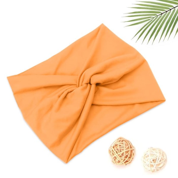 Yksivärinen Pehmeä Puuvillainen Ristitukkaoranssi Hiusside Orange
