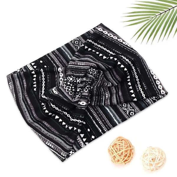 Bandeau - AVIZAR - Aztec - Blød Bomuld - Sort - Multifarvet Svart