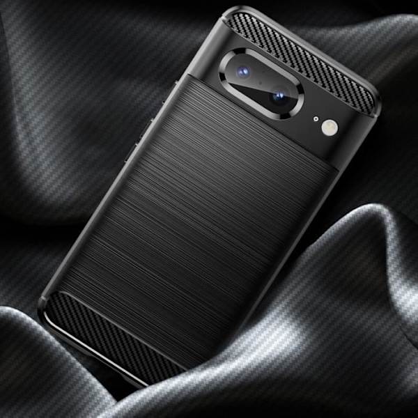 Skal för smartphone - Classic Carb - Google Pixel 8 - Stötresistent - Kolfiberdesign - Styv Svart