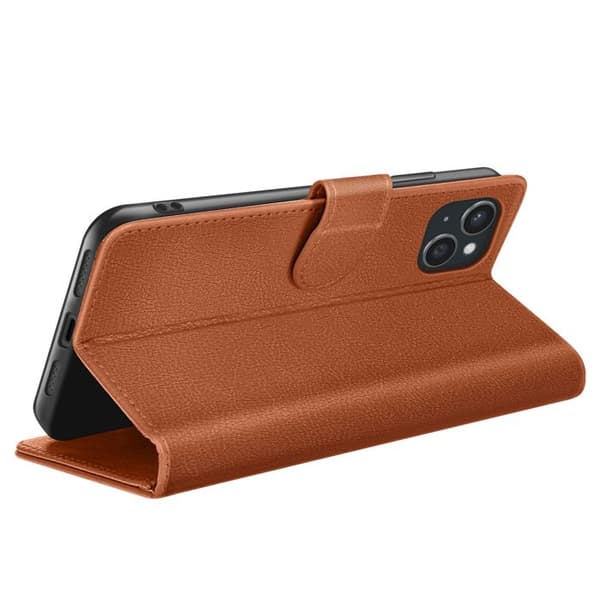 Plånboksfodral för Apple iPhone 15 Plus med stöd och rem Zanaé Brun kastanj
