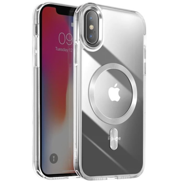 MagSafe-kuori iPhone XS:lle ja X:lle, kirkas tausta, hopea väri Grå