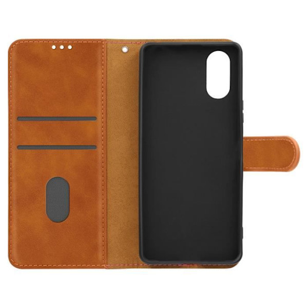 Sony Xperia 10 VI - AVIZAR - Camel-lompakko - Puolijäykkä - Integroitu korttitila kastanj