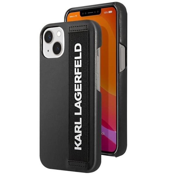 Cover til iPhone 13 Stødsikker med elastisk strop Karl Lagerfeld Sort Svart