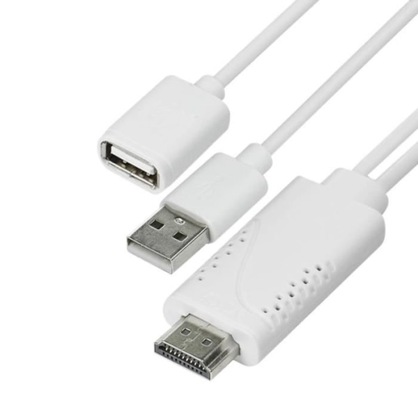 MHL HDMI-USB-uros- ja USB-naaras-älypuhelimen/-tabletin videokaapeli - valkoinen