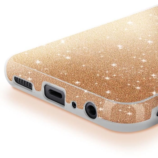 Glittrande skyddsfodral för Samsung Galaxy A05S, stöttålig, guld. Gul