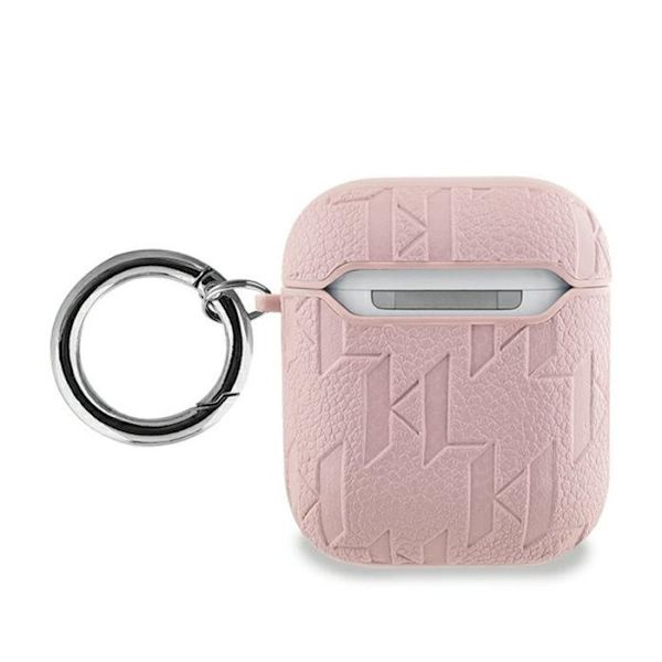 Étui til AirPods - Karl Lagerfeld - Monogram Choupette - Silikone - Rosenfarvet - 1/2 gen Rosa
