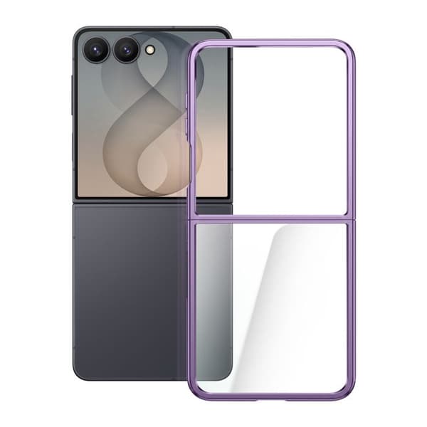 Sammenfoldelig etui til Galaxy Z Flip 8 med anker og lilla kromkant Violett