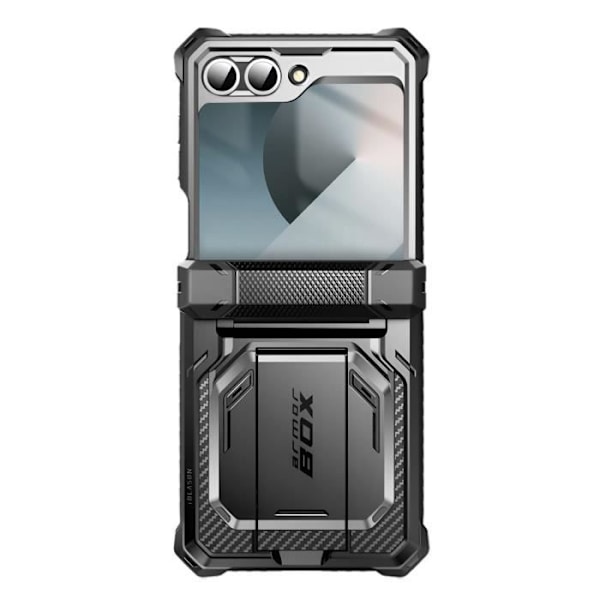 Samsung Z Flip 6 Beskyttelsesetui - I-BLASON - Panserkasse - Carbon Fiber - Sort Svart