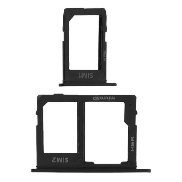 SIM-kortslott - AVIZAR - Samsung Galaxy J6 - 2x nano SIM-kort - microSD - Svart Svart