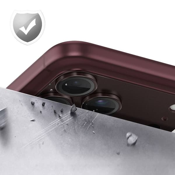 Skyddskamera för iPhone 18 Pro Max i Härdat Glas och Aluminium 9H Bordeaux
