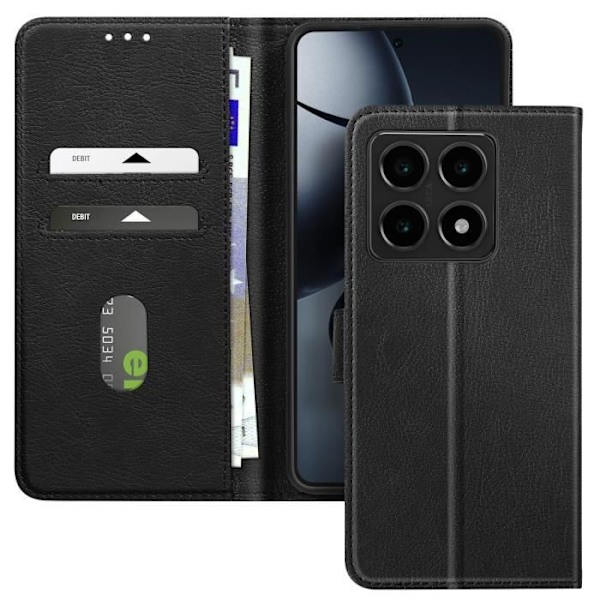 Taske til Xiaomi 14T - AVIZAR - Wallet Flip og Video Support - Sort Svart