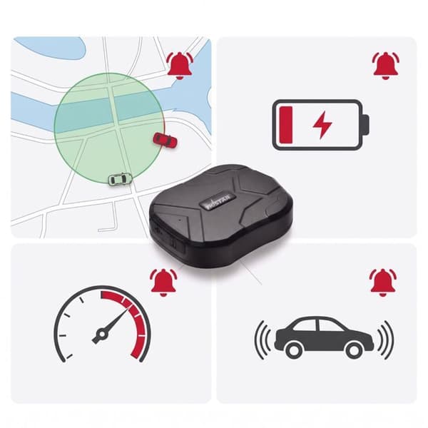 GPS-tracker til køretøjer og bil tyverialarm 4G magnetisk TKSTAR sort