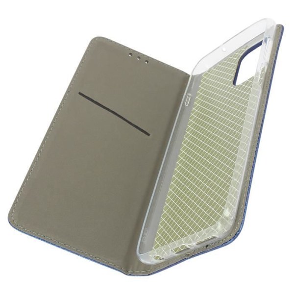Foliofodral - AVIZAR - Moto G100 - Ekoskinn - Mörknatt - Stödfunktion Nattblått