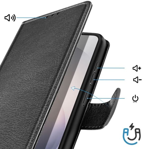 Pungetui til Galaxy S26 Serie Chesterfield Prægning Stativfunktion Sort Svart