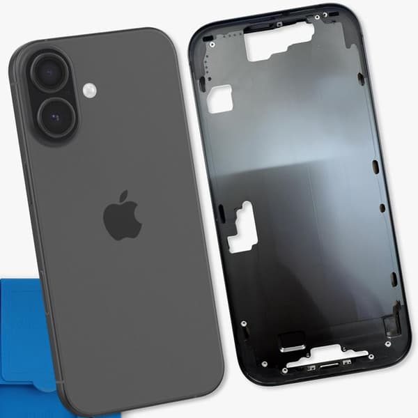 Erstatningscentralchassis til iPhone 17 med sort varmeledning Svart