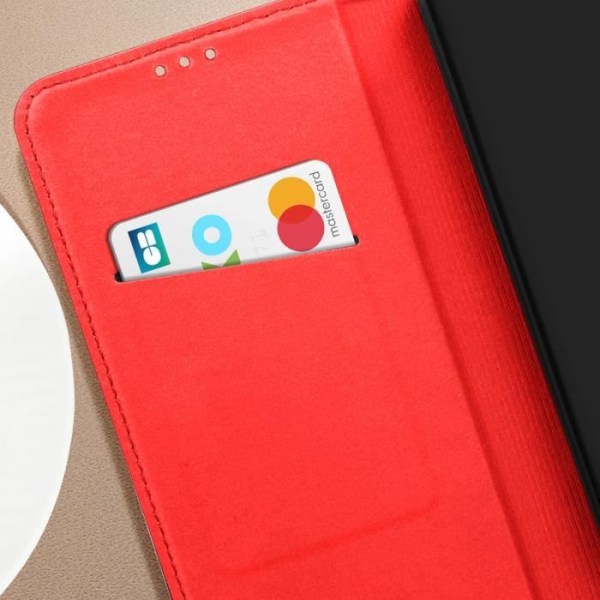 Fodral till Samsung Galaxy A15 5G i rött äkta läder - AVIZAR - Korthållare Röd