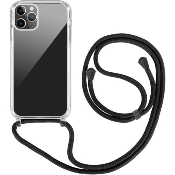 iPhone 11 Pro Max halskæde etui Ultra tyndt gennemsigtigt silikone TPU Premium telefoncover med lanyard halskæde hals T Trans