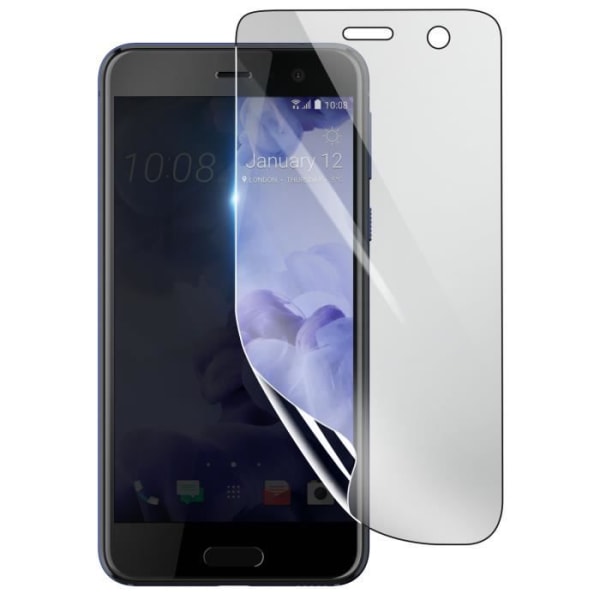 Näytönsuoja - 3MK - HTC U11 - Iskunkestävä Hydrogeeli - Naarmuuntumaton - Läpinäkyvä Transparent
