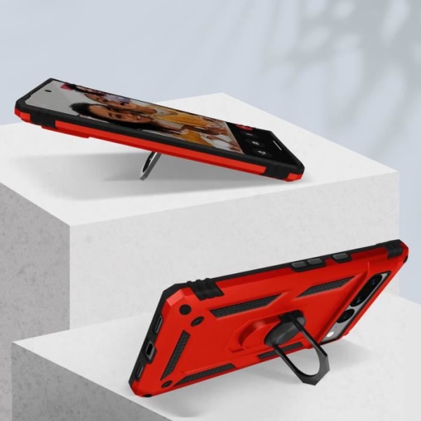 AVIZAR suojakotelo Google Pixel 7 Prolle - Ultra Rigid - punainen tukirengas Röd