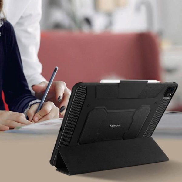 Étui iPad Pro 11 2020 - Spigen - Rugged Armor Pro - Svart - Hård Skal - Ställfunktion Svart