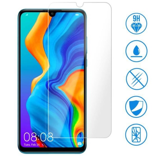 Huawei P30 Lite näytönsuoja karkaistu lasikalvo 9h iskunkestävä läpinäkyvä valkoinen