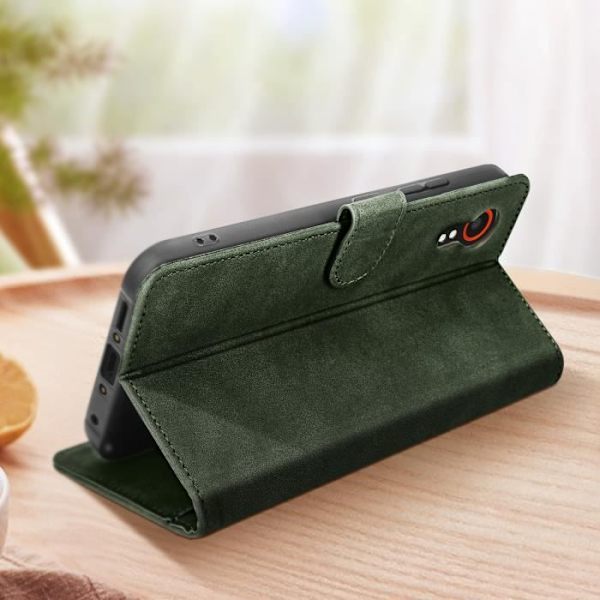 Etui til Samsung Galaxy Xcover 7 - AVIZAR - Wallet Video Support - Mørkegrøn Grön