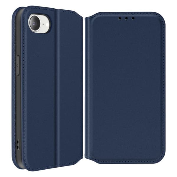 Etui til iPhone 16e - Classic Edition - Blå - Magnetisk Lukning - Video Støtte - Kortlommer Blå