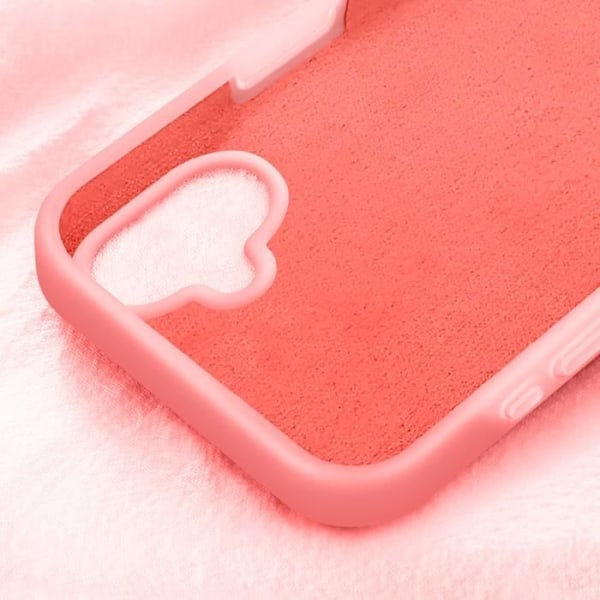 Fodral till iPhone 16 Plus AVIZAR - Mjuk silikon - Upphöjd kant - Puderrosa Rosa