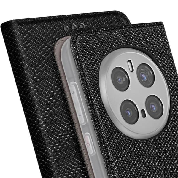 Etui til Honor Magic 7 Pro - Sort - Syntetisk læder - Magnetisk klap - Kortopbevaring - Fleksibel Svart