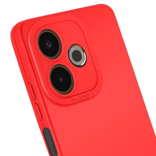 Silikonfodral för Oppo A5 Pro med Röd Kameraförstärkning Röd
