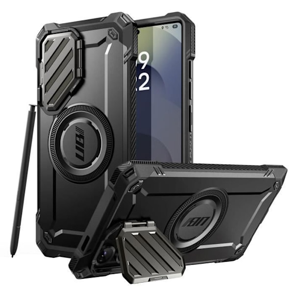 Coque MagSafe til Samsung S25 Ultra Stødabsorberende Kamera Dæk Støtte Supcase Sort Svart