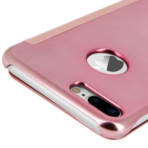 Pink Mirror Folio Suojakuori iPhone 7 Plus / iPhone 8 Plus Läpinäkyvä läppä Rosa