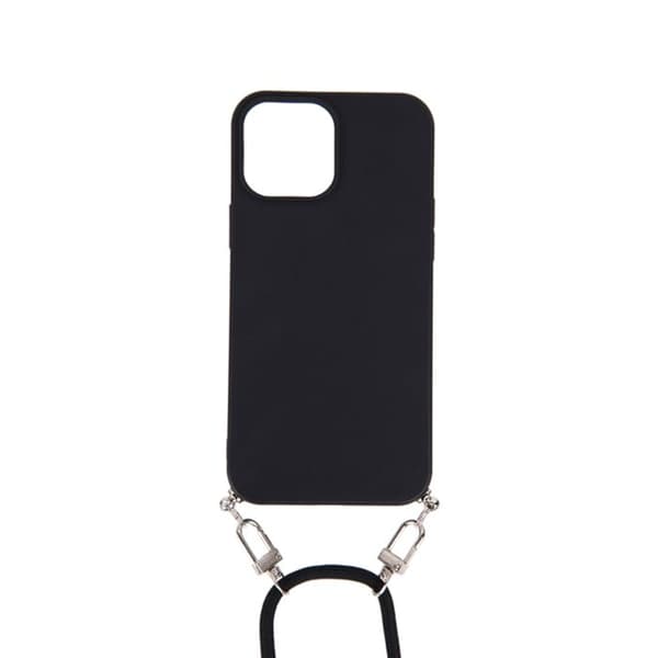Cover - UNDERRETTE - iPhone 13 Pro Max - Silikone - Nylon Snor - Sort Resin Kæde Svart
