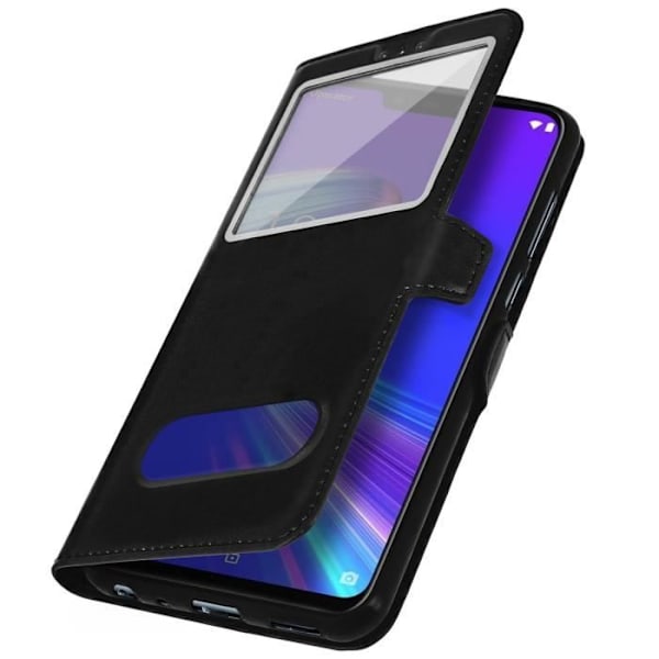 Hölster - AVIZAR - ZenFone Max M2 - Silikon - Dubbel Fönster - Stödfunktion Svart