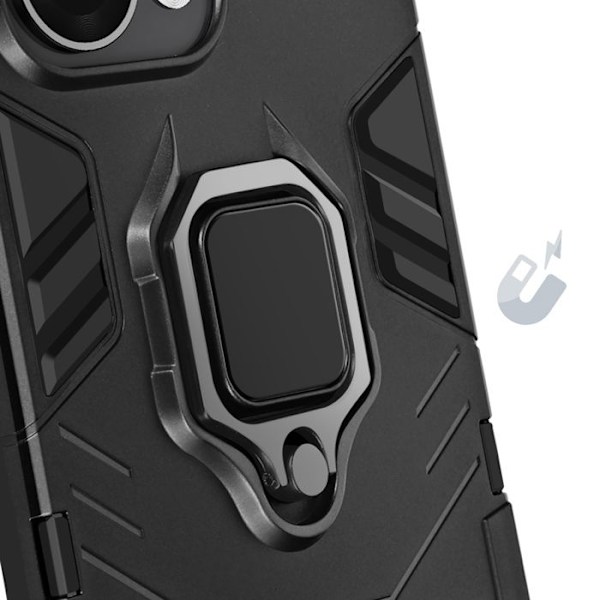 Coque til Oppo Reno 13 Pro med ring støtte, stødabsorberende, sort Svart