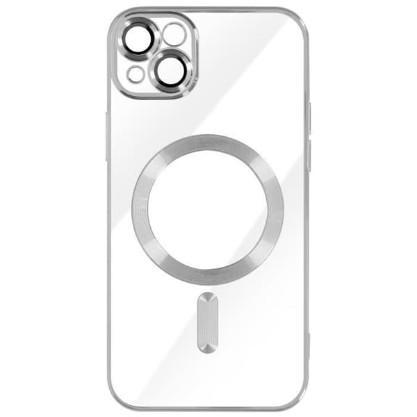 Coque - Apple - iPhone 14 - Silikon - Silver - Kompatibel med MagSafe Pengar