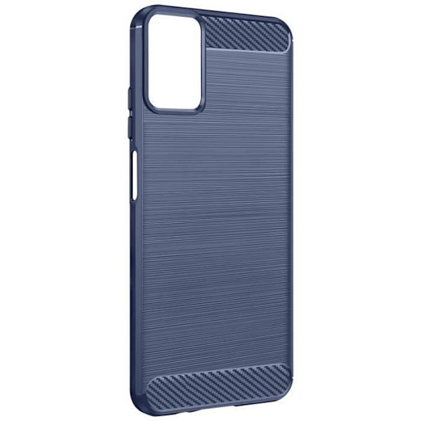 Taske til Motorola Moto G34 5G Flexible Carbon og børstet effekt blå