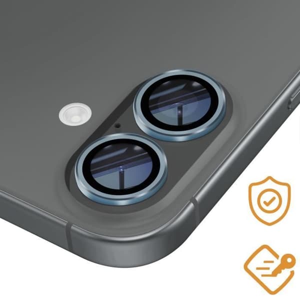 Karkaistu Lasikamera - iPhone 16 Plus - Kovuus 9H - Naarmunsuojava - Räjähdysuojaus Blå