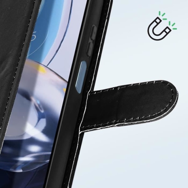 Taske til Motorola Moto E22 og E22i - Taktiske feltnoter - Sort - Hård skal - Syntetiske materialer - Flap
