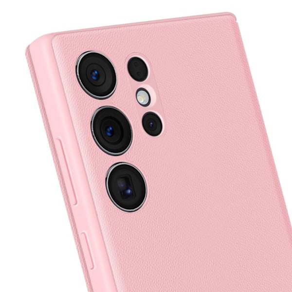 Etui med vindue til Samsung Galaxy S23 Ultra med kortlomme i rosa Rosa
