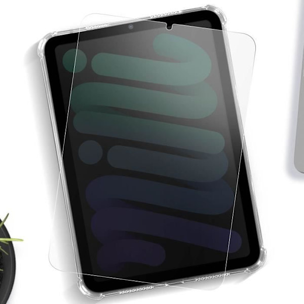 iPad Mini 2021 Fodral + Film - AVIZAR - Premium 360° skyddspaket - Vit - Syntet - Blandat Vit