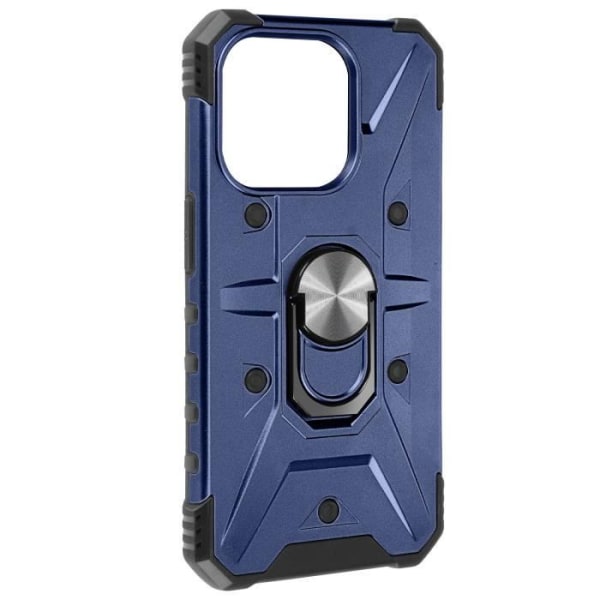 Ringetui til iPhone 15 Plus Bumper Shockproof ArmoRing Bump Series Midnight Blue Blå