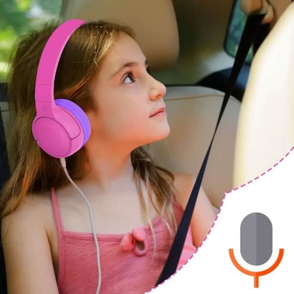 Bluetooth-hörlurar 5.0 - Akashi - Barn - Batteritid 8h - Fällbara - Rosa/Lila Rosa/lila