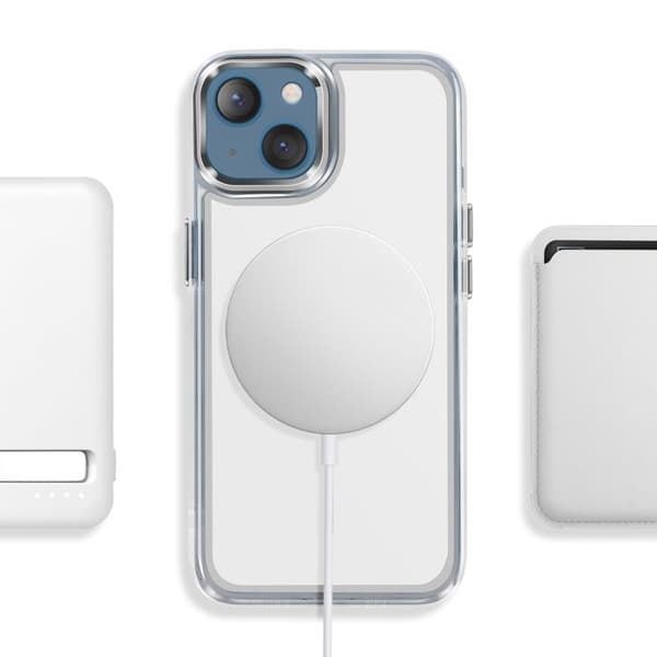 MagSafe-skal för iPhone 13 / 14 Förstärkt Hybriddesign Vit Vit