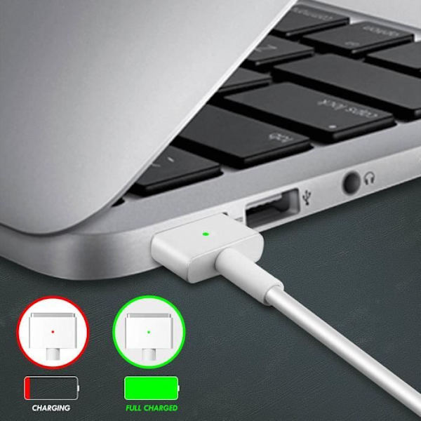 Verkkolaturi - AVIZAR - MacBook Air 2. sukupolvi - MagSafe 2 - 45W - 1,9 metrin kaapeli Vit