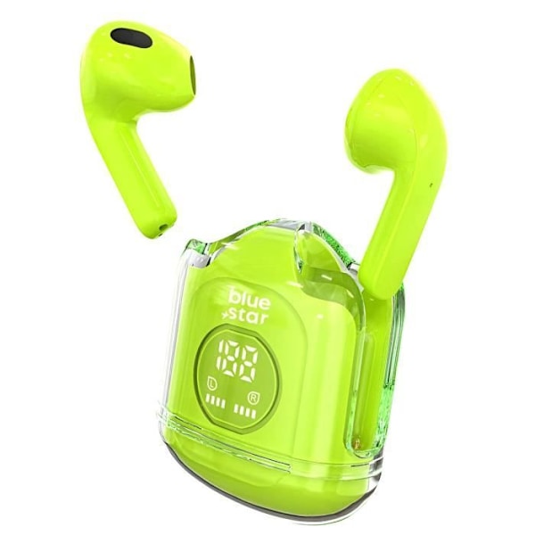 Bluetooth-hovedtelefoner med indbygget mikrofon, 5 timers batterilevetid, Blue Star, Citrongrøn Grön
