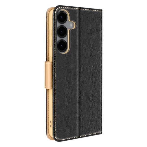 Fodral för Samsung Galaxy S25 Plus Plånbok Läder Saffiano Fancy Svart / Guld Svart
