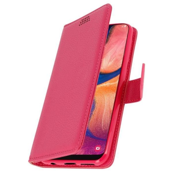 Hus til Samsung Galaxy A20e - AVIZAR - Folio Tegnebog Cover - Øko-læder - Video Støtte - Lyserød Rosa